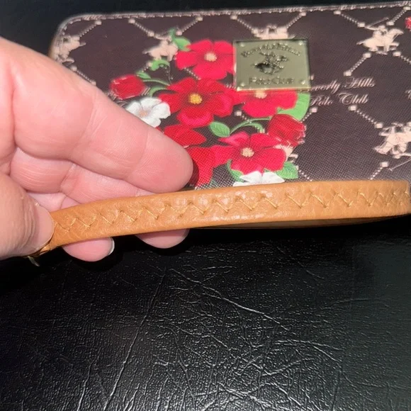 Beverly Hills Polo Club Brown Floral Wallet with Wristlet NWOT - Picture 10 of 11